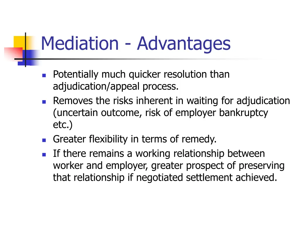 mediation advantages