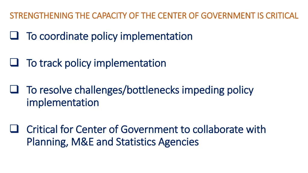 strengthening the capacity of the center