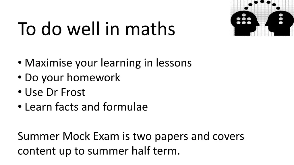 to do well in maths