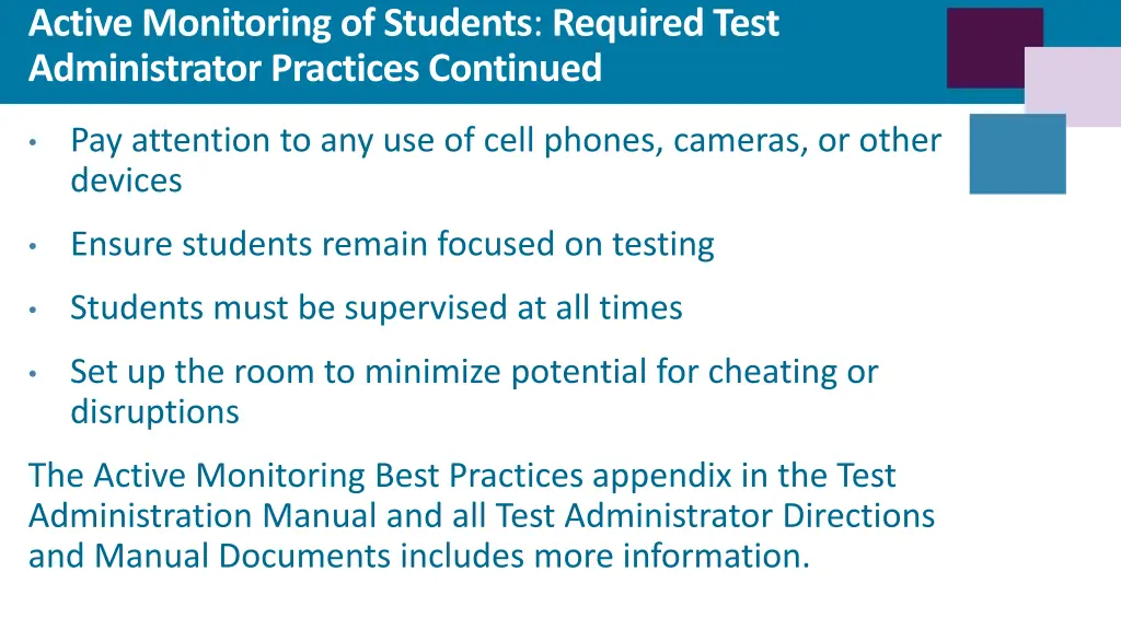 active monitoring of students required test 1