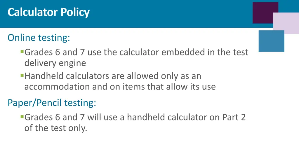 calculator policy 2