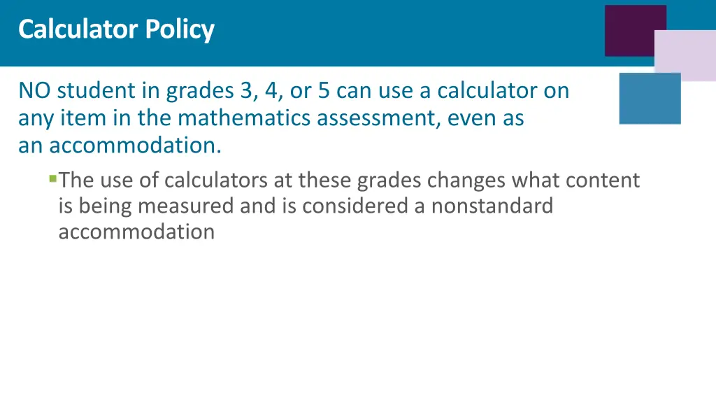 calculator policy