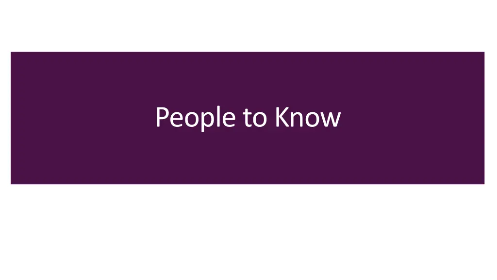 people to know