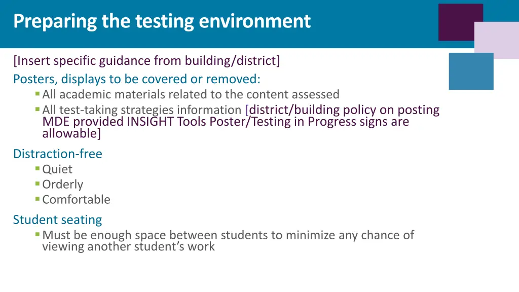 preparing the testing environment