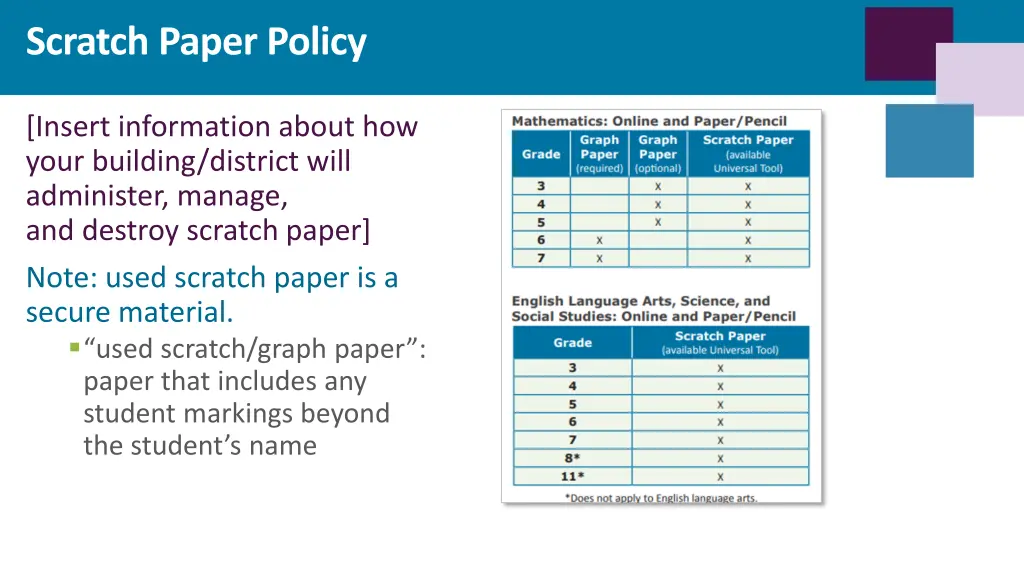 scratch paper policy