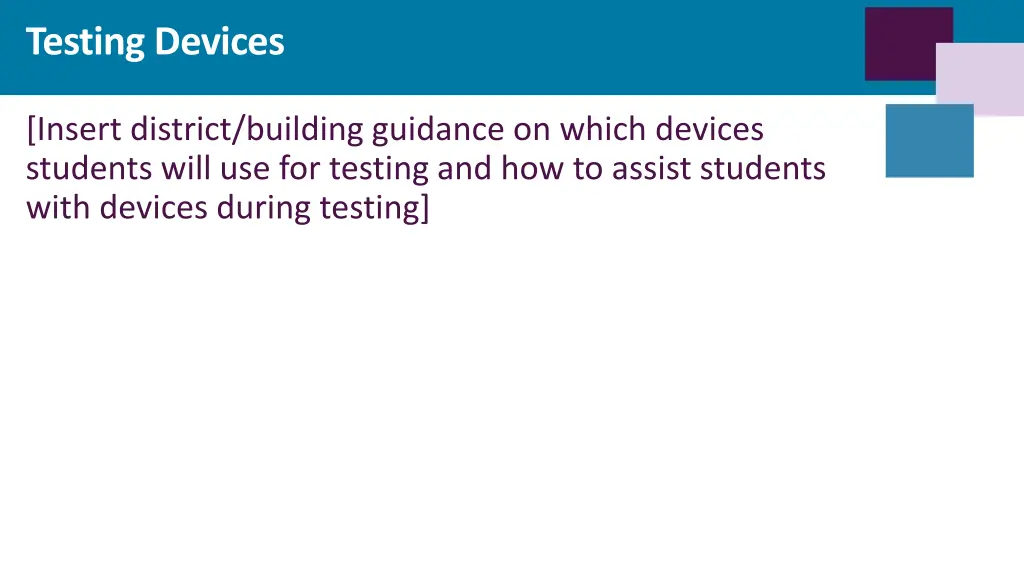 testing devices