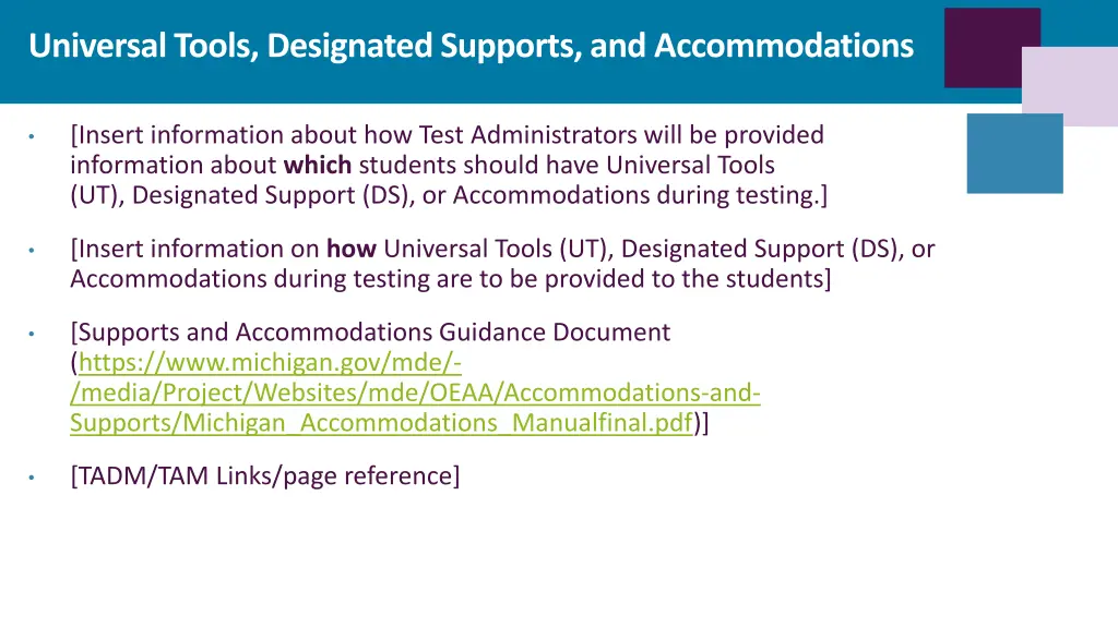 universal tools designated supports