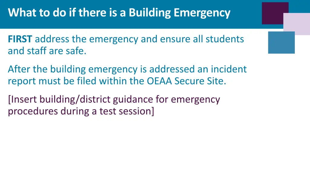what to do if there is a building emergency