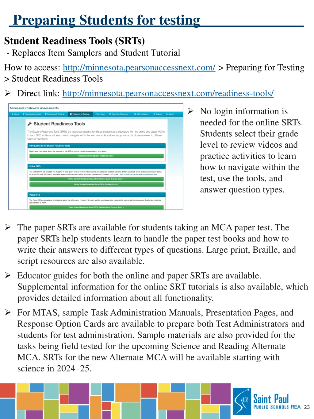 preparing students for testing