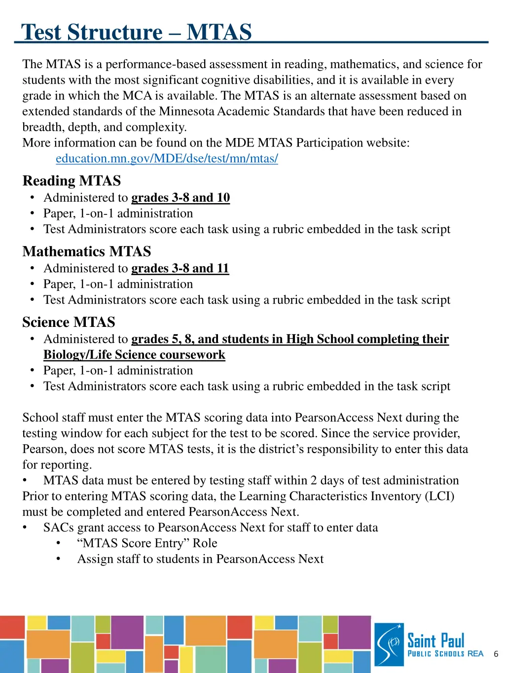 test structure mtas