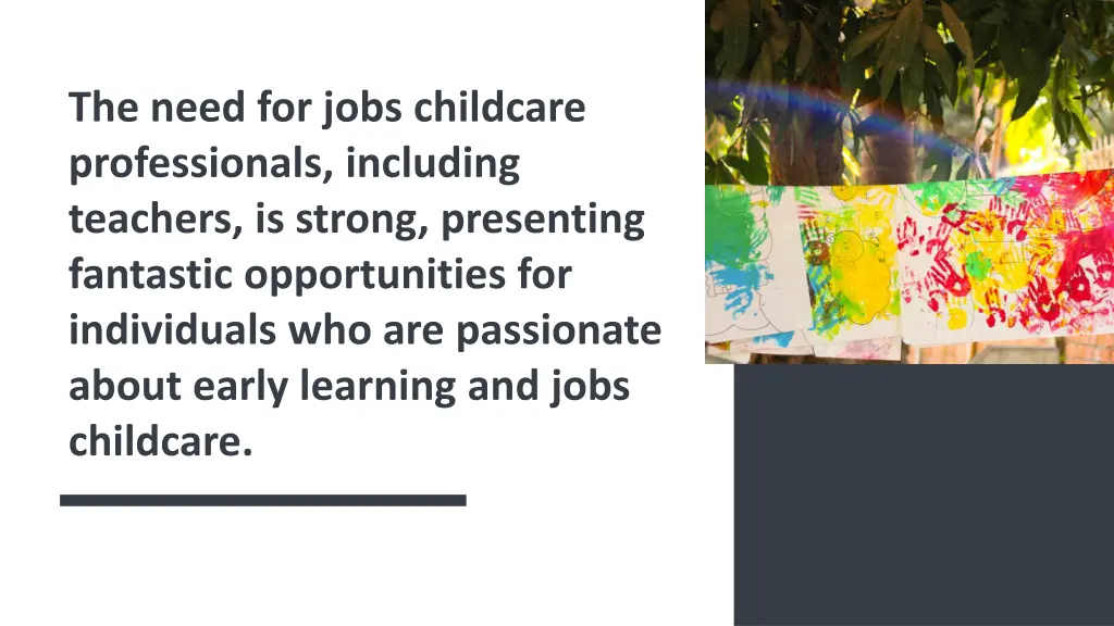 the need for jobs childcare professionals