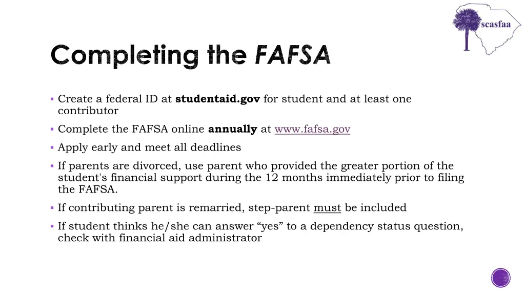 completing the fafsa