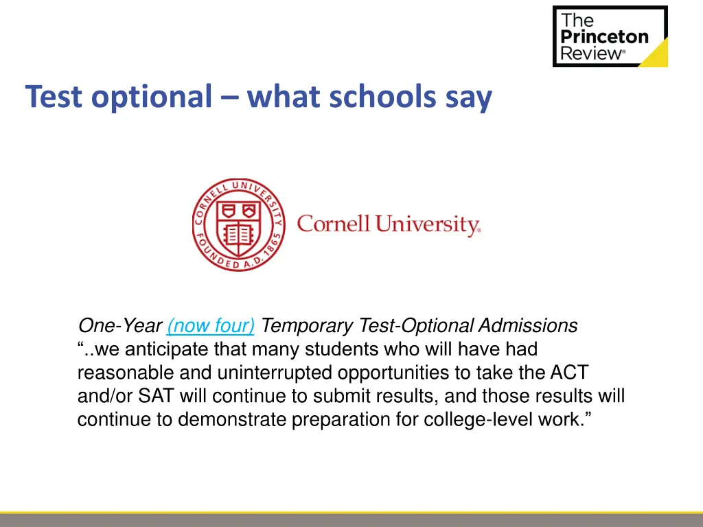 test optional what schools say 2
