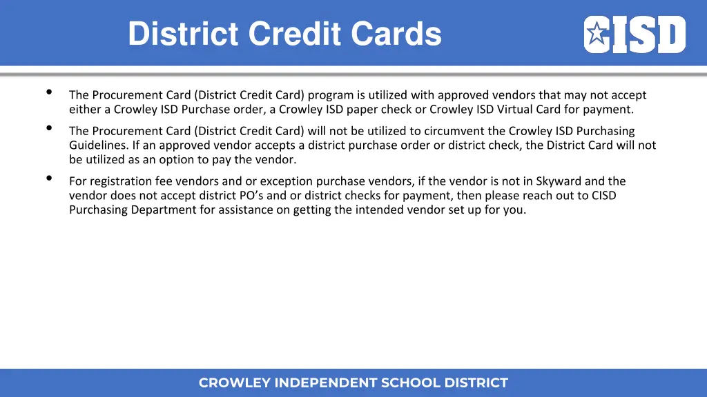district credit cards