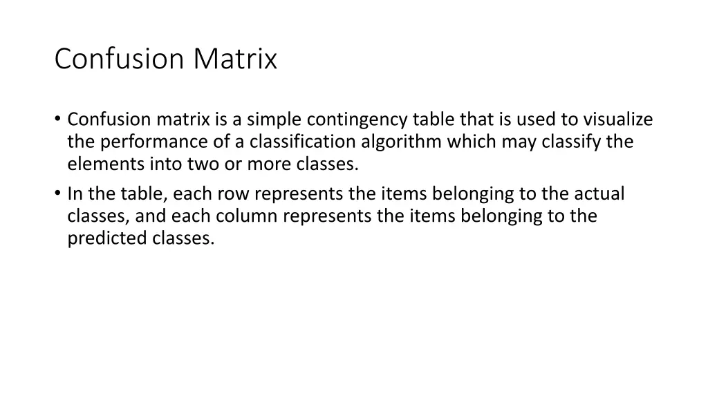 confusion matrix