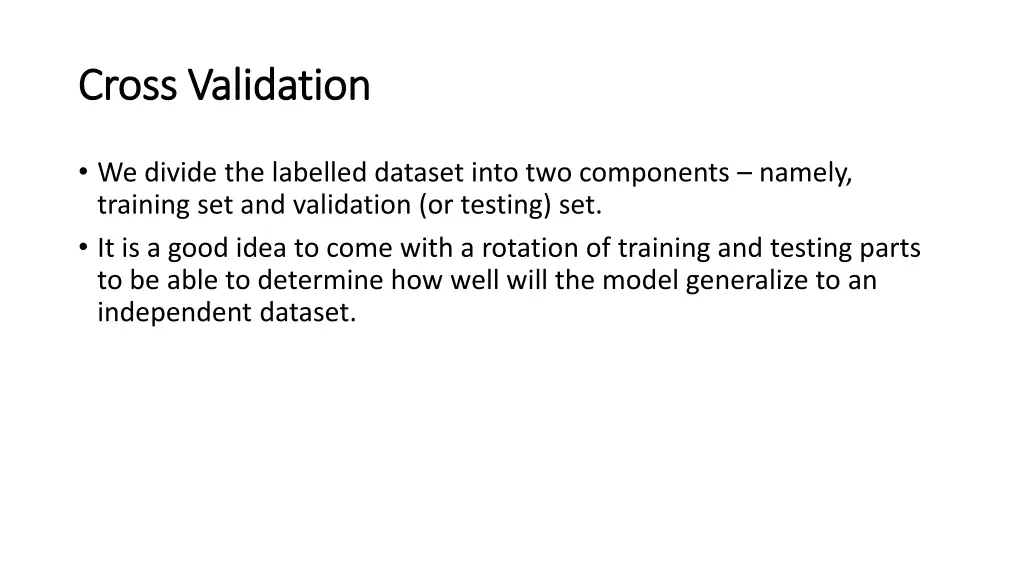 cross validation cross validation