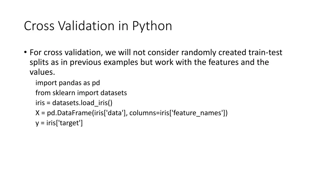 cross validation in python