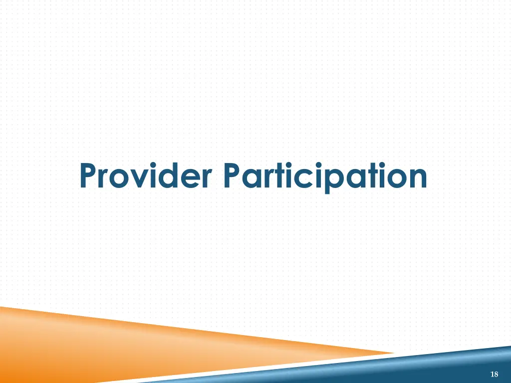 provider participation