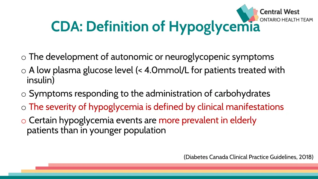 cda definition of hypoglycemia