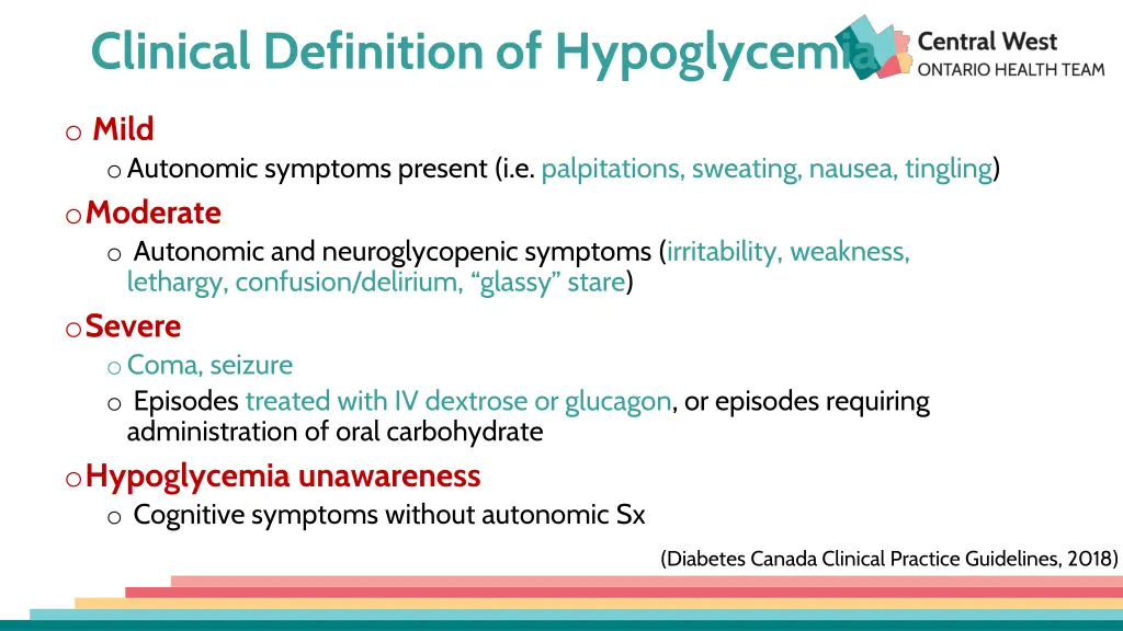 clinical definition of hypoglycemia