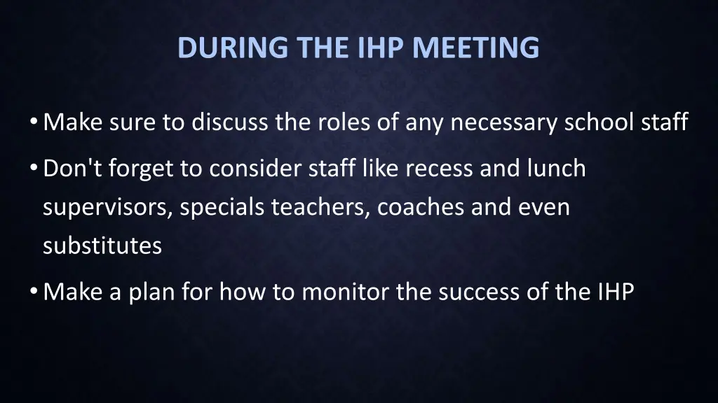 during the ihp meeting