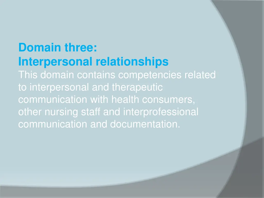 domain three interpersonal relationships this