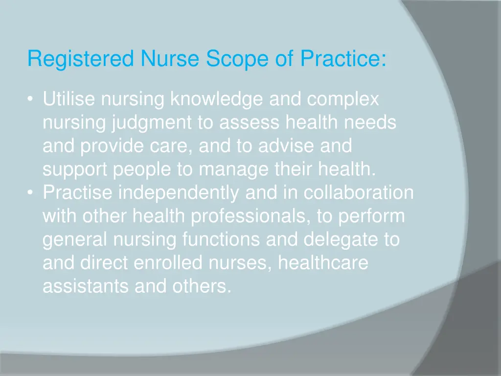 registered nurse scope of practice