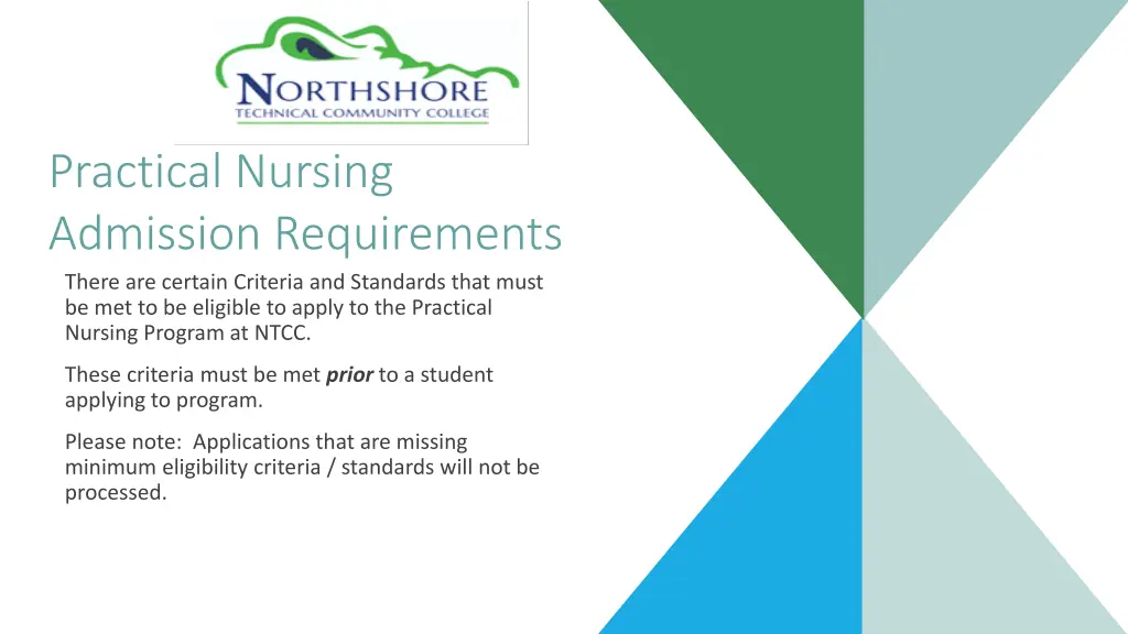 practical nursing admission requirements there