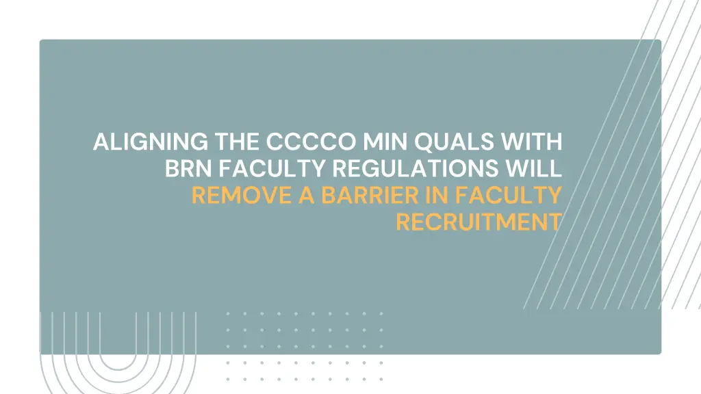 aligning the cccco min quals with brn faculty