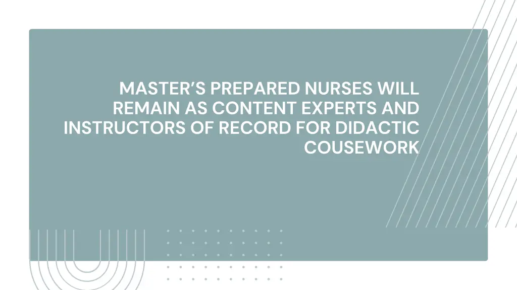 master s prepared nurses will remain as content