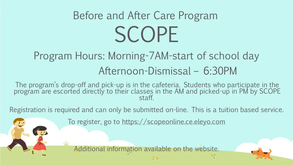 before and after care program scope program hours