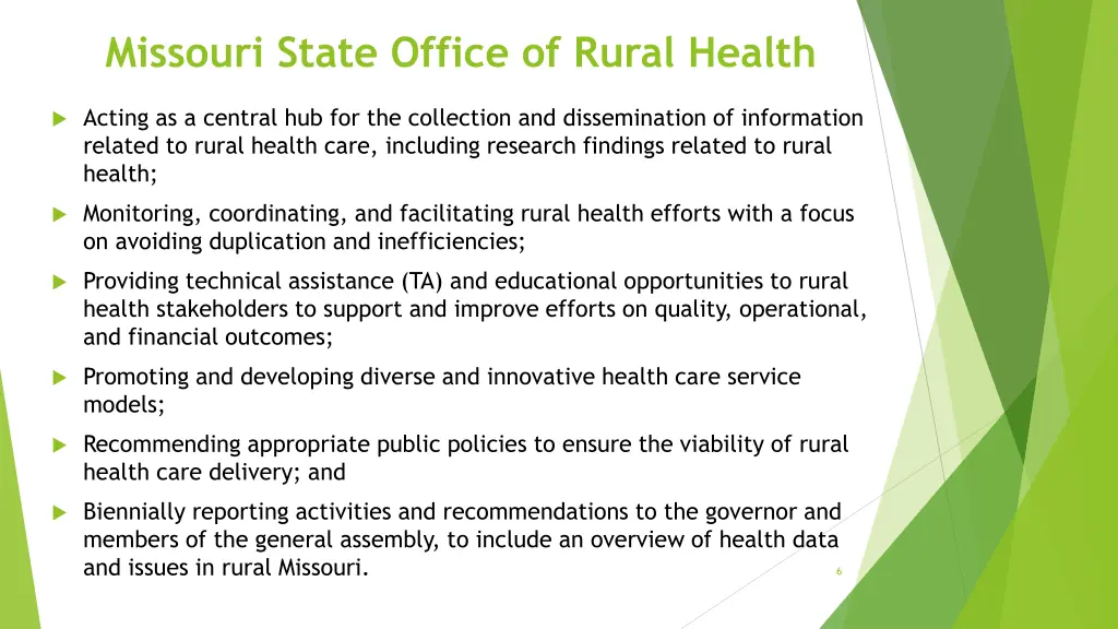 missouri state office of rural health