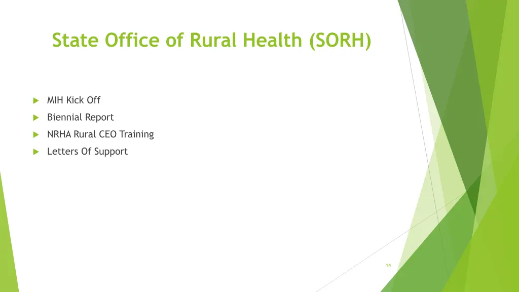 state office of rural health sorh