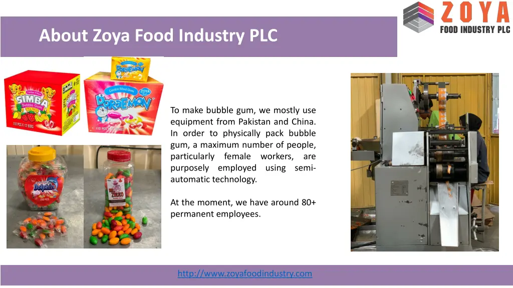 about zoya food industry plc