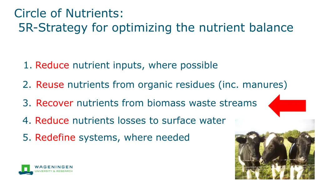 circle of nutrients 5r strategy for optimizing