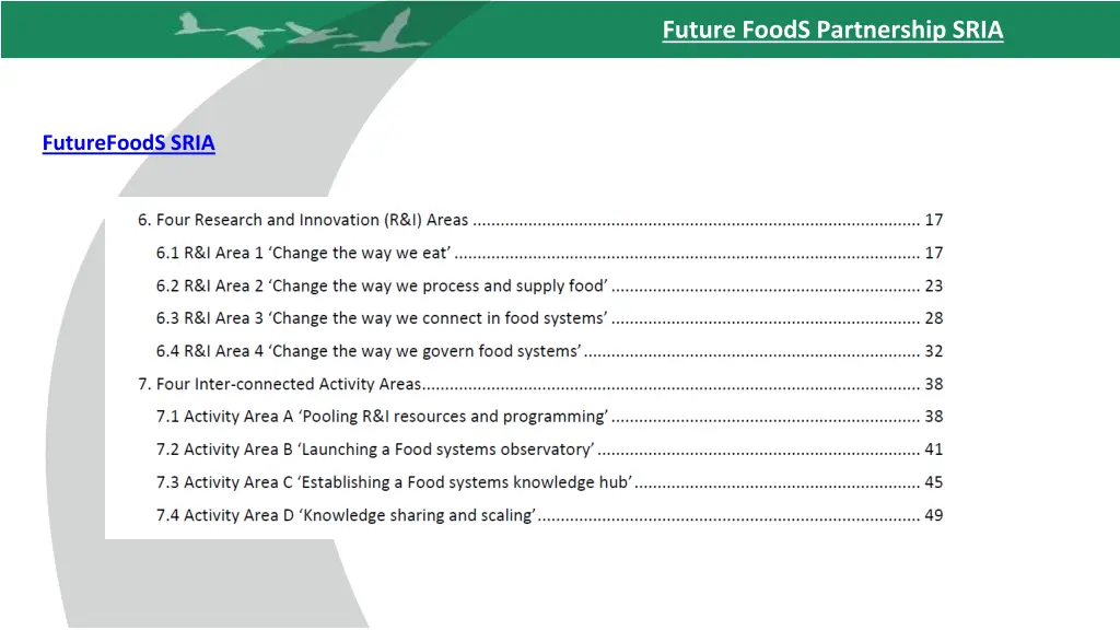 future foods partnership sria