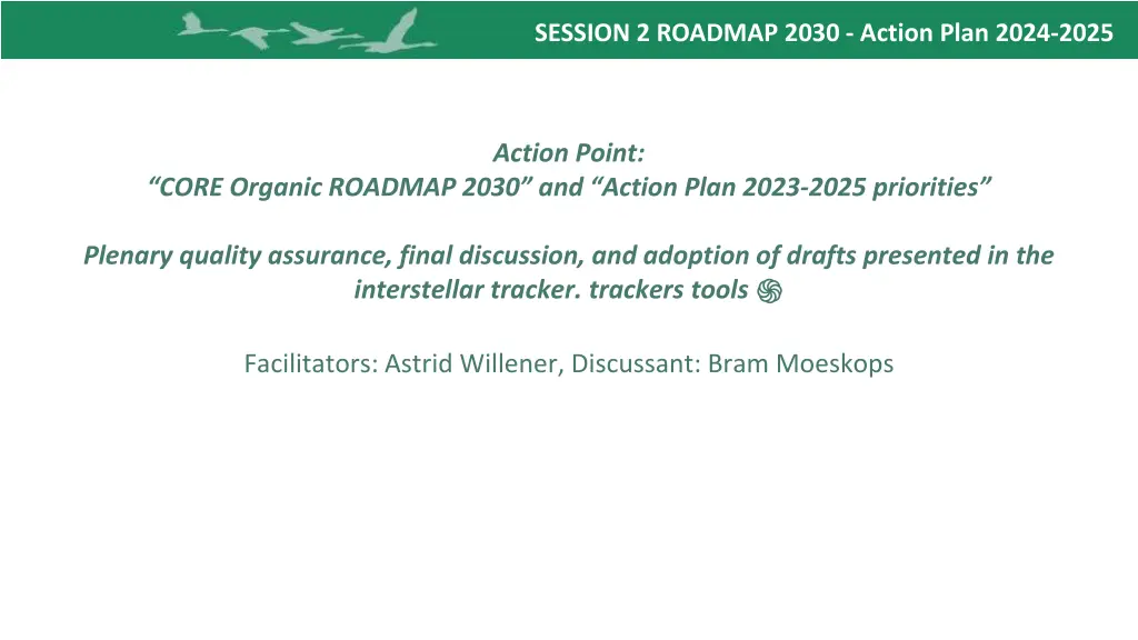 session 2 roadmap 2030 action plan 2024 2025