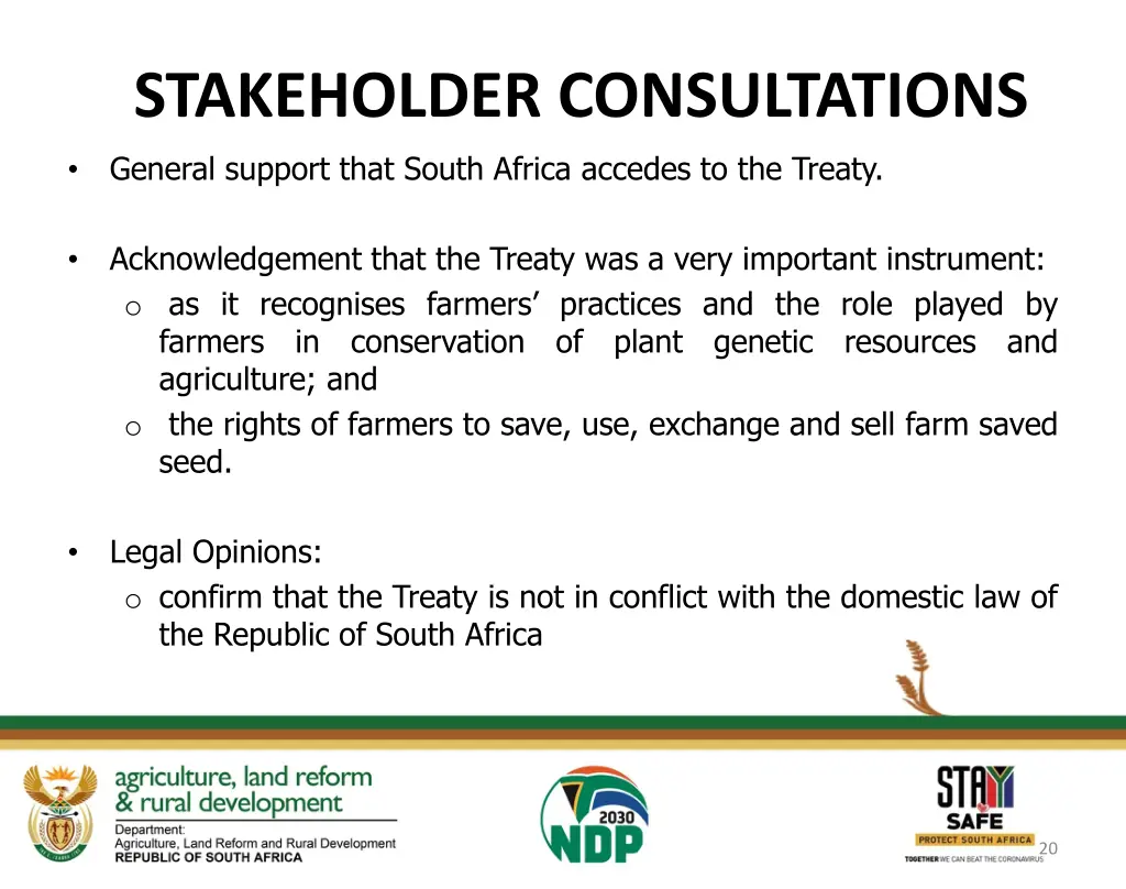 stakeholder consultations general support that
