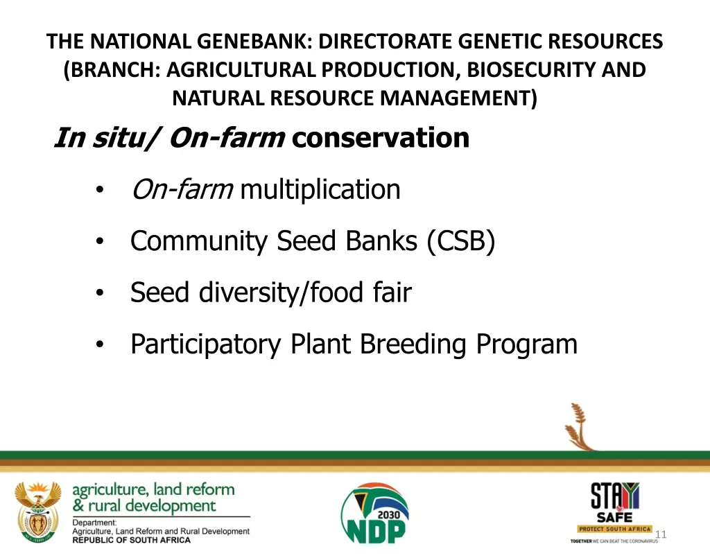 the national genebank directorate genetic 2