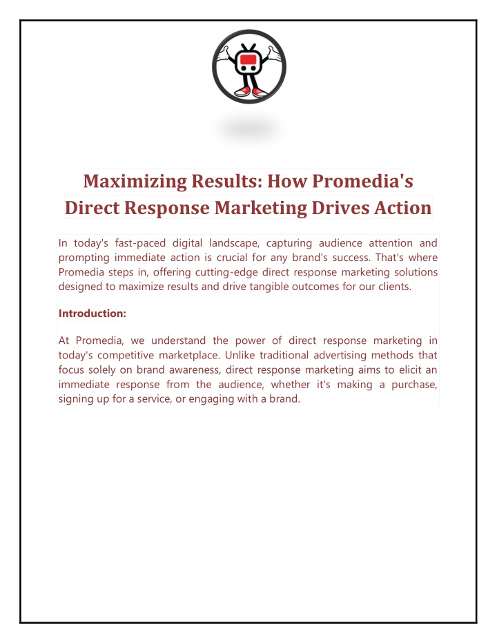 maximizing results how promedia s direct response