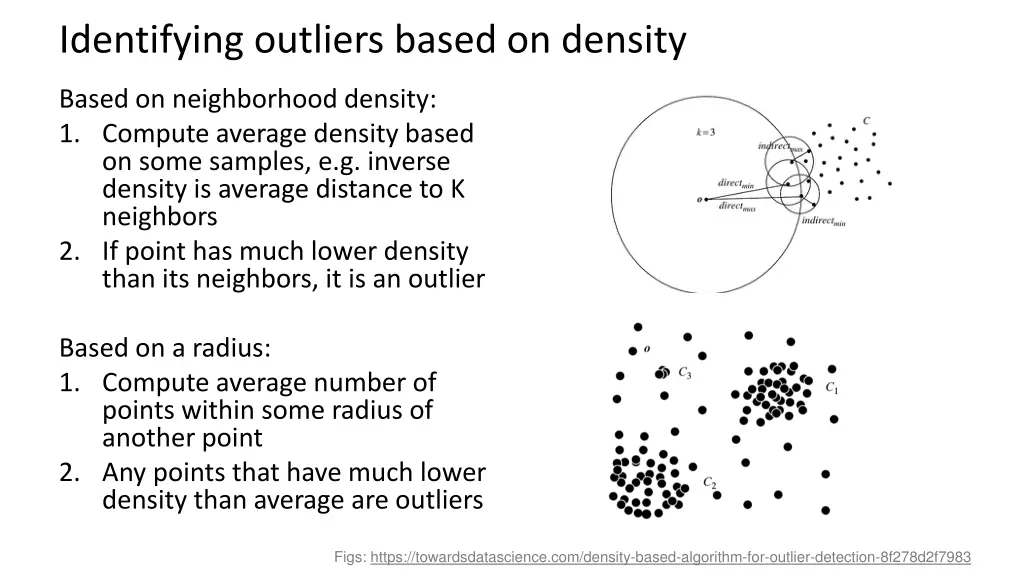 identifying outliers based on density