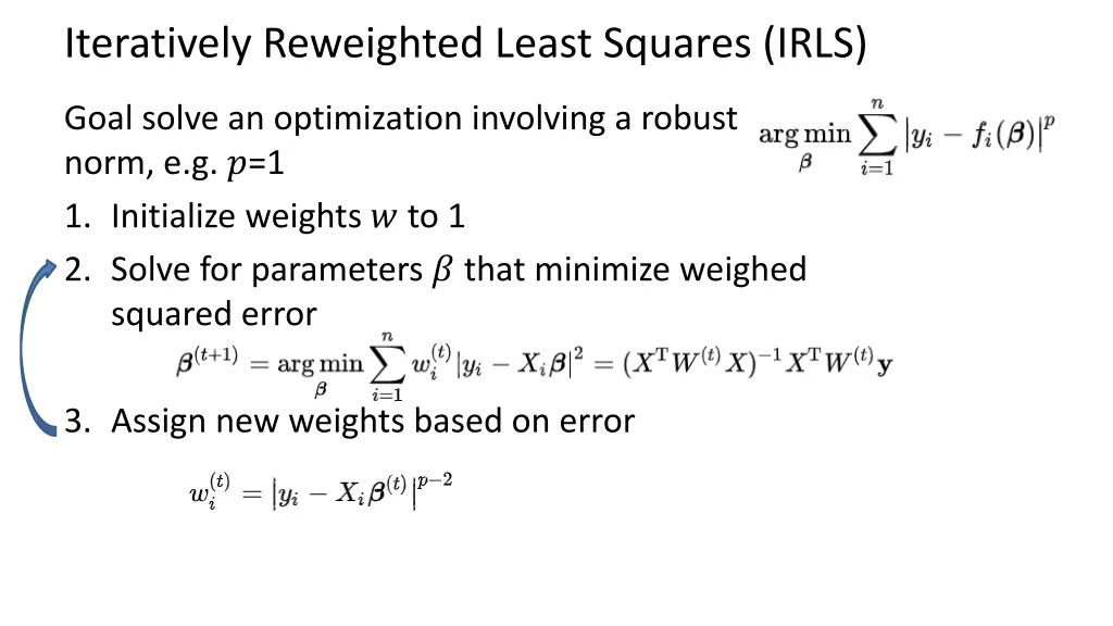 iteratively reweighted least squares irls