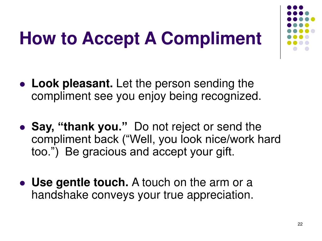 how to accept a compliment