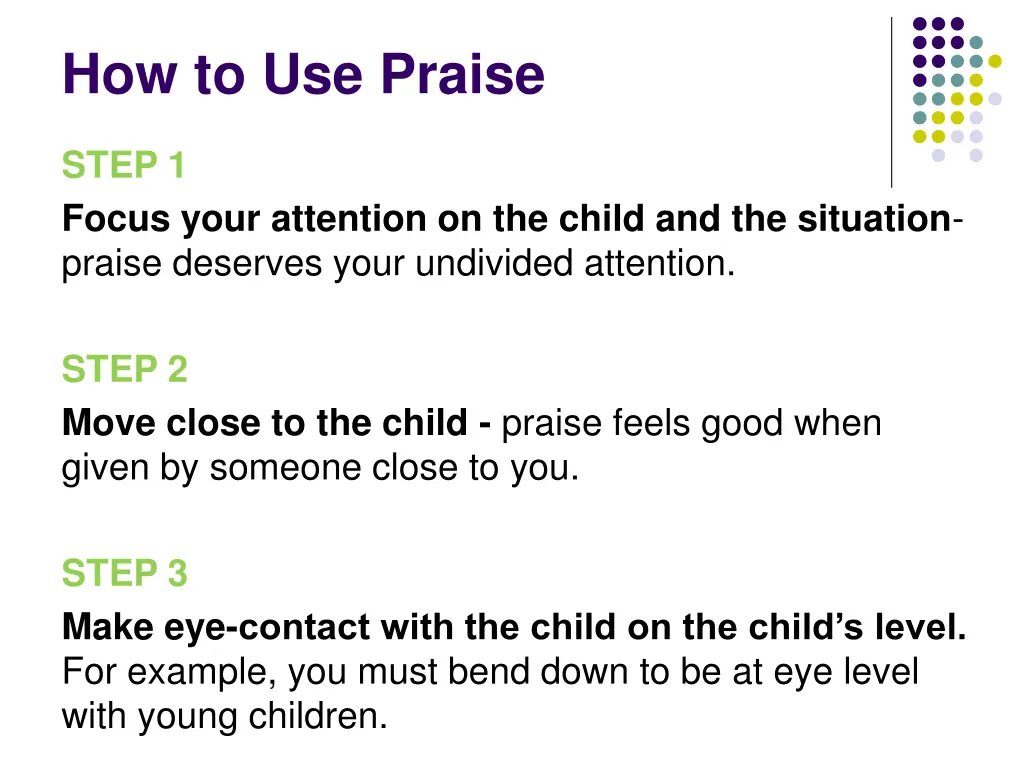 how to use praise