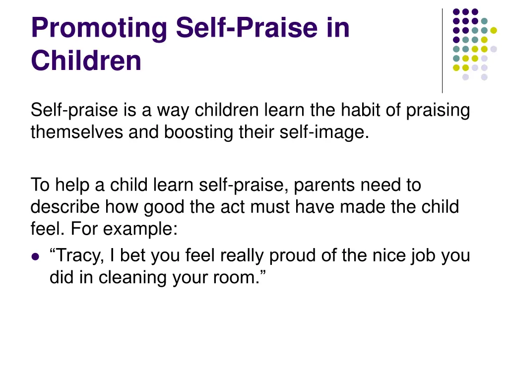 promoting self praise in children