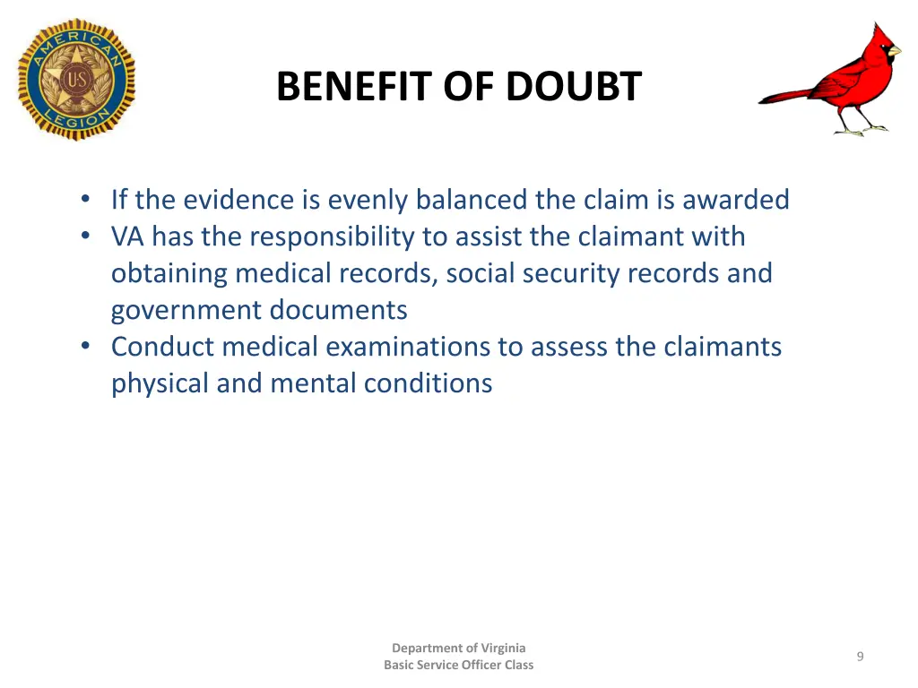 benefit of doubt