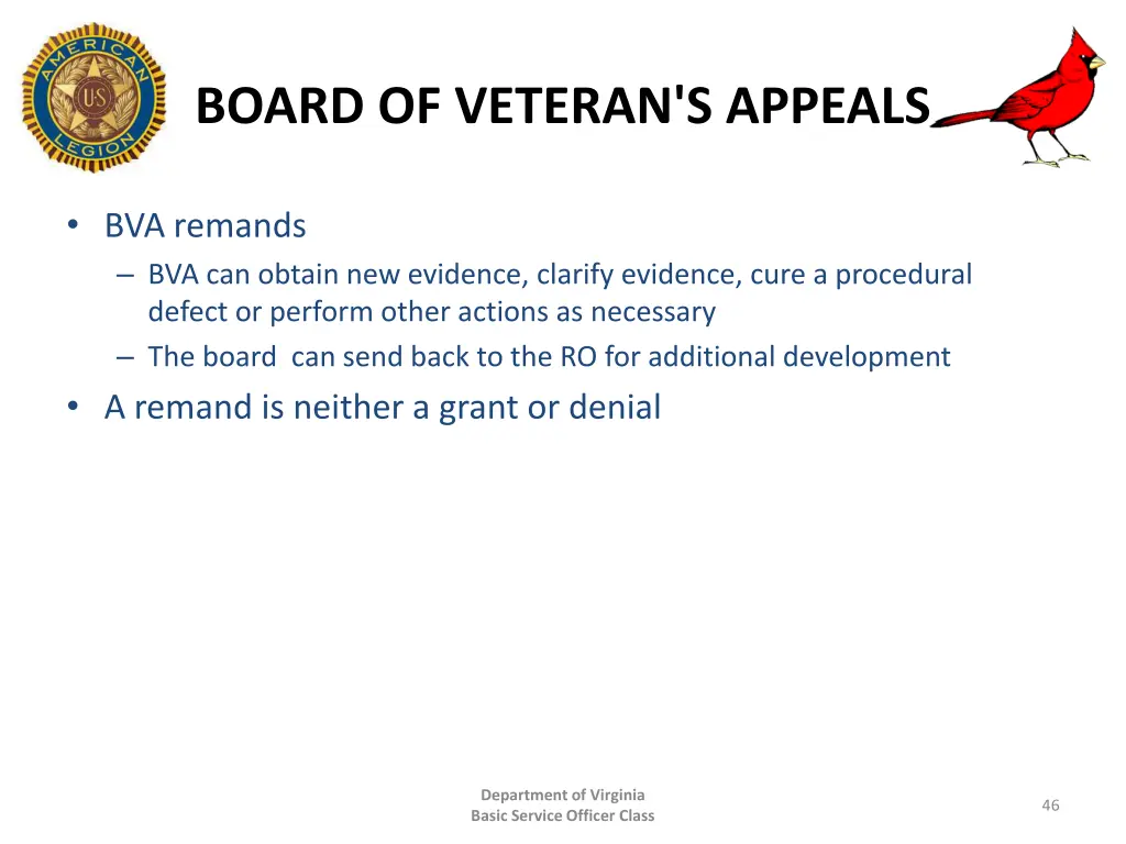 board of veteran s appeals
