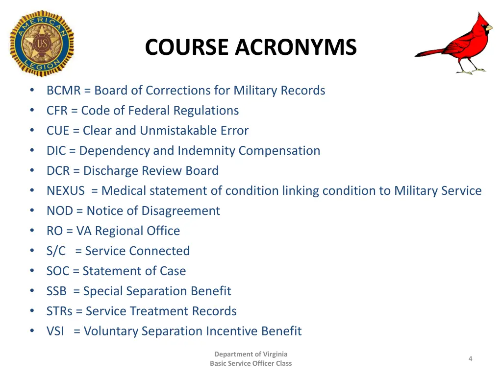 course acronyms