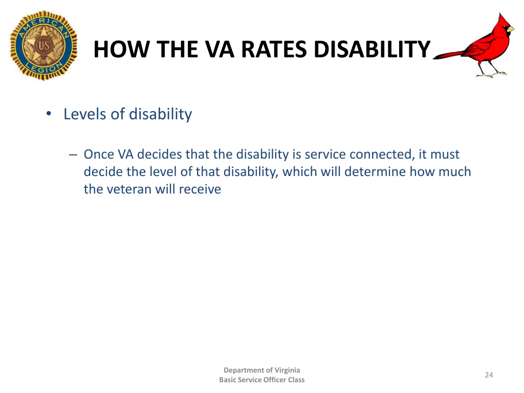 how the va rates disability