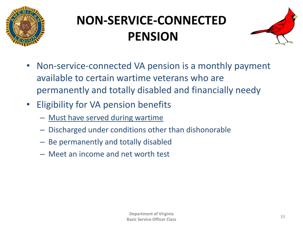 non service connected pension